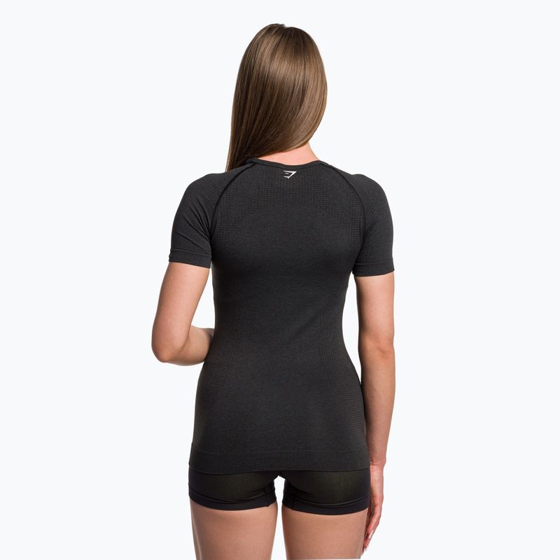 Női edzőpóló Gymshark Vital Seamless fekete/marl 3