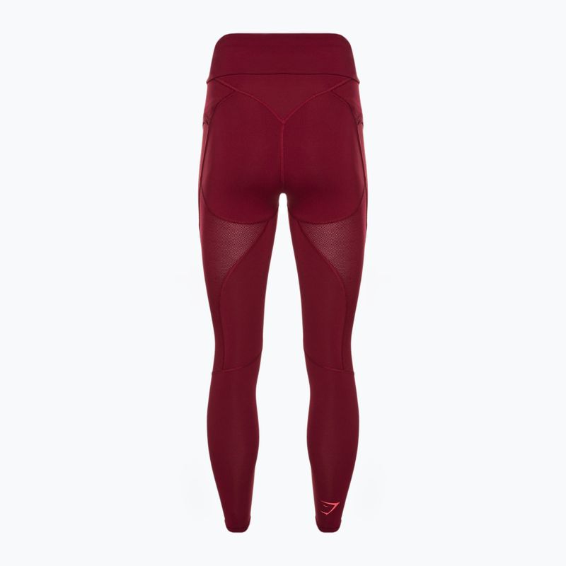 Női edző leggings Gymshark Pulse bordó piros 7