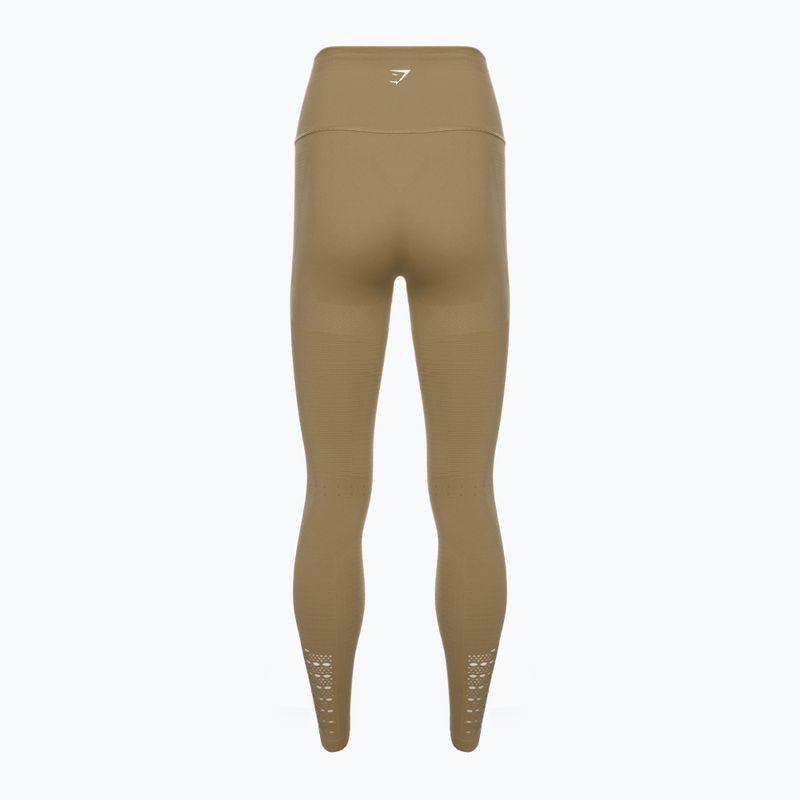 Női edző leggings Gymshark Energy Seamless biscotti barna/fehér 6