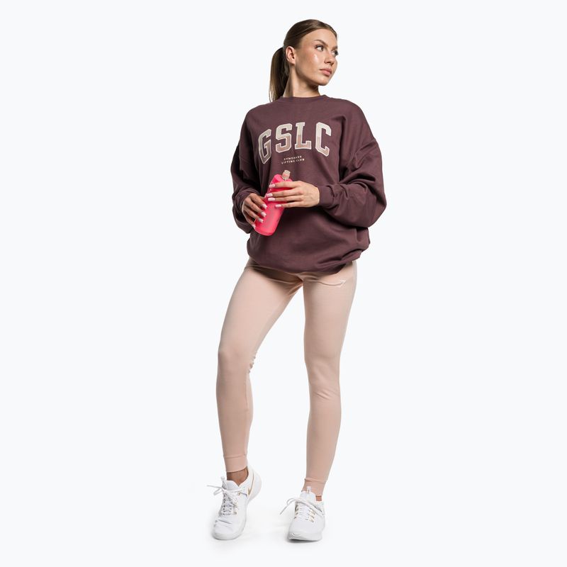 Női edzős pulóver Gymshark Gfx Gslc Oversized barna 2