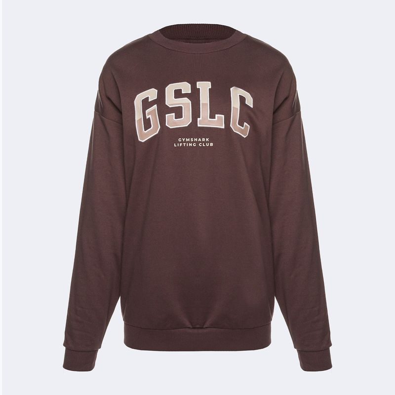 Női edzős pulóver Gymshark Gfx Gslc Oversized barna 5