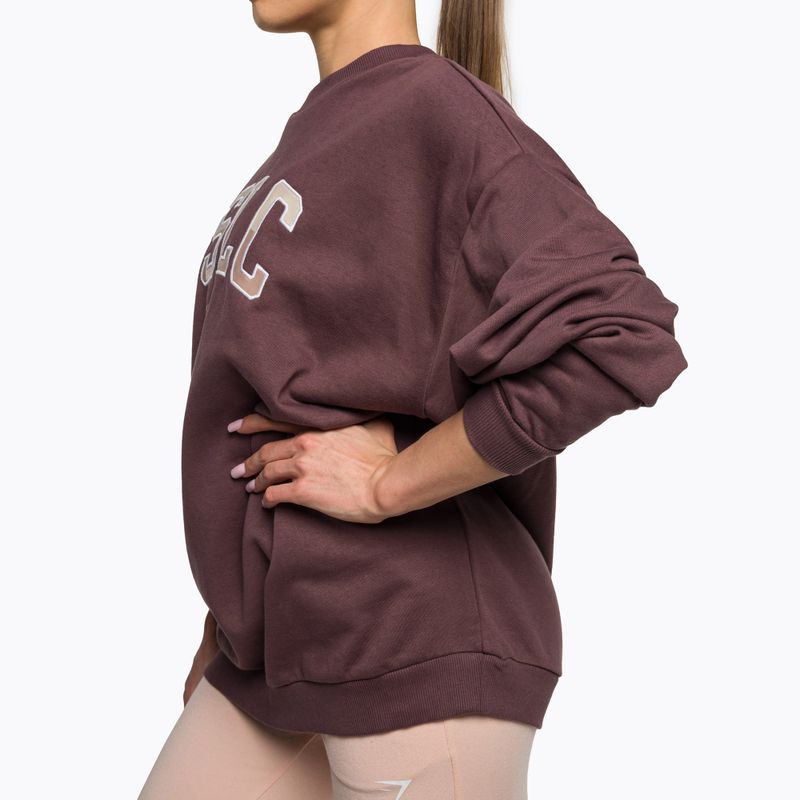 Női edzős pulóver Gymshark Gfx Gslc Oversized barna 4