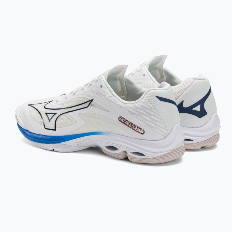 Férfi röplabda cipő Mizuno Wave Lightning Z7 festetlen fehér/holdfényes óceán/béke kék 4