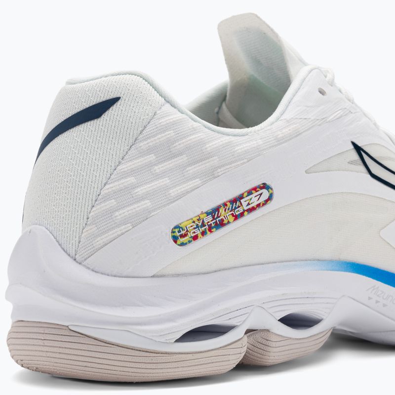 Férfi röplabda cipő Mizuno Wave Lightning Z7 festetlen fehér/holdfényes óceán/béke kék 10