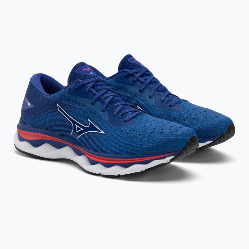 Férfi futócipő Mizuno Wave Sky 6 türkiz tenger/fehér/cseresznye paradicsom 5