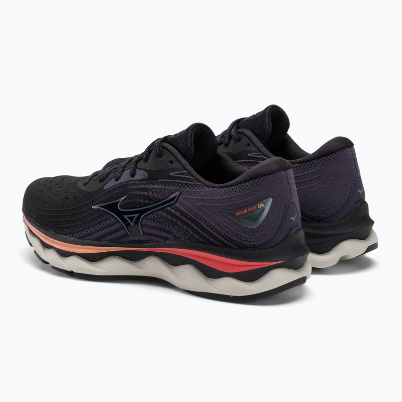 Női futócipő Mizuno Wave Sky 6 fekete/quicksilver/forró korall 3