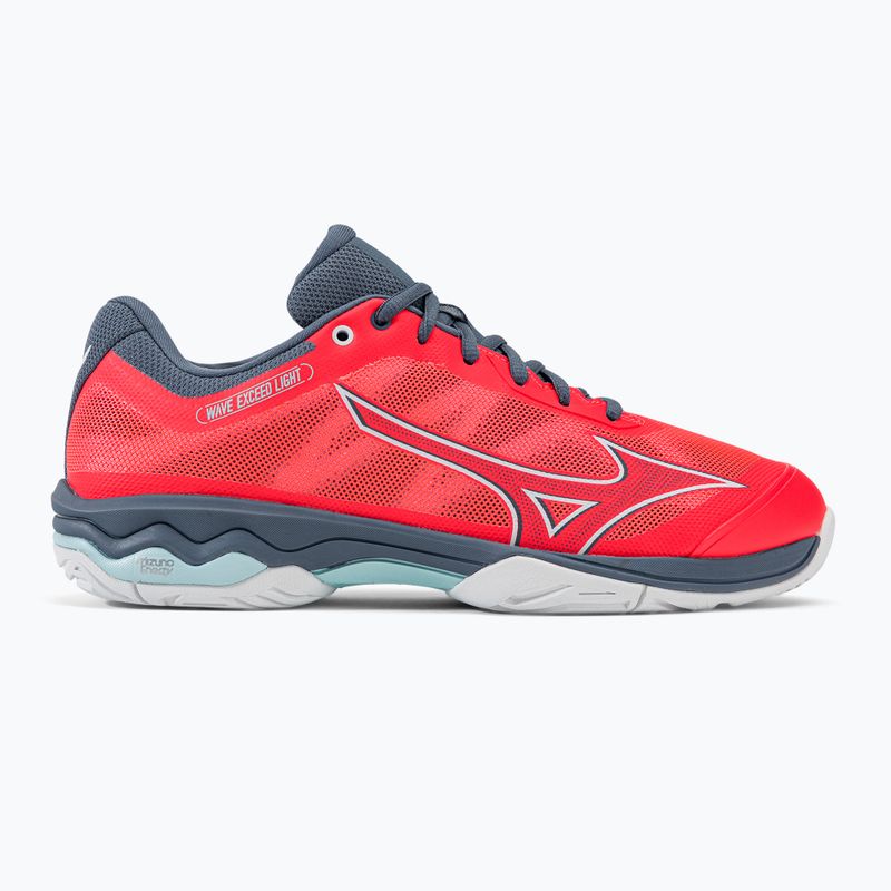 Női teniszcipő Mizuno Wave Exceed Light AC Fierry Coral 2/Fehér/Kínai kék 61GA221958 2