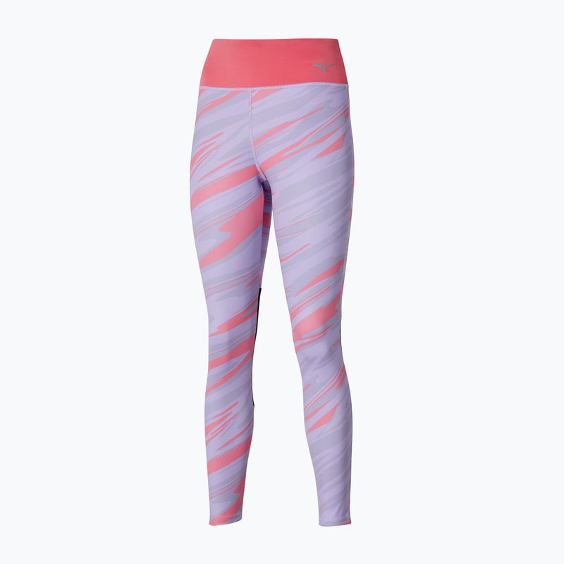 Női futó leggings Mizuno 7/8 nyomtatott pasztell lila