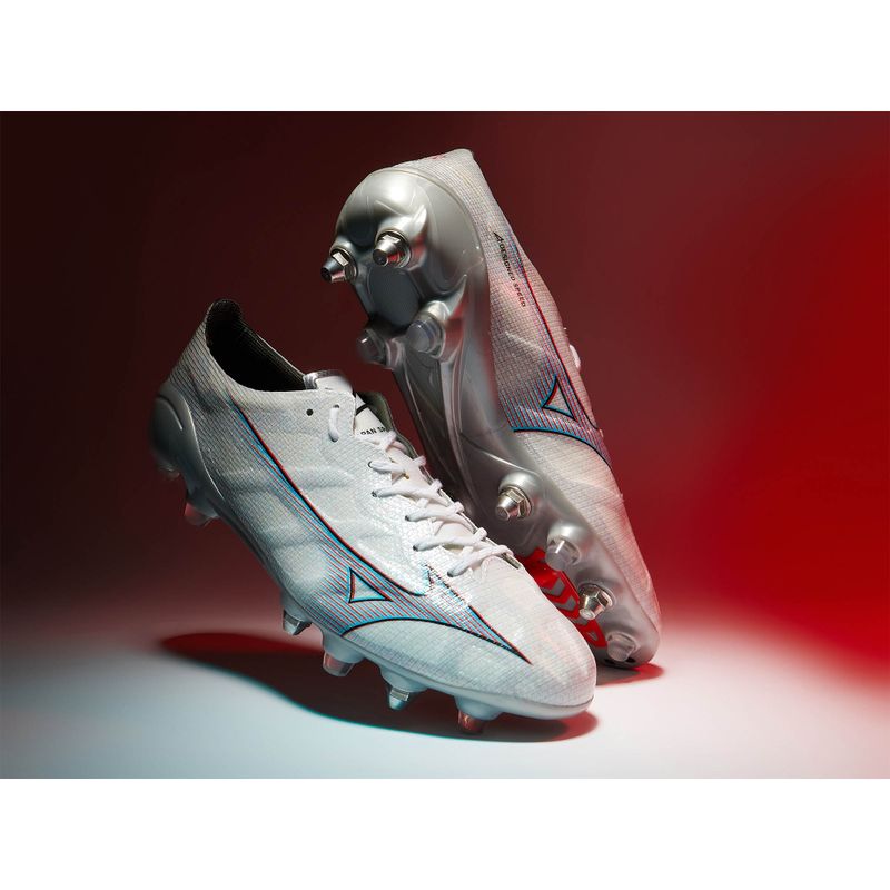 Férfi futballcipő Mizuno Alpha JP Mix fehér/gyújtás piros/ 801 c 17