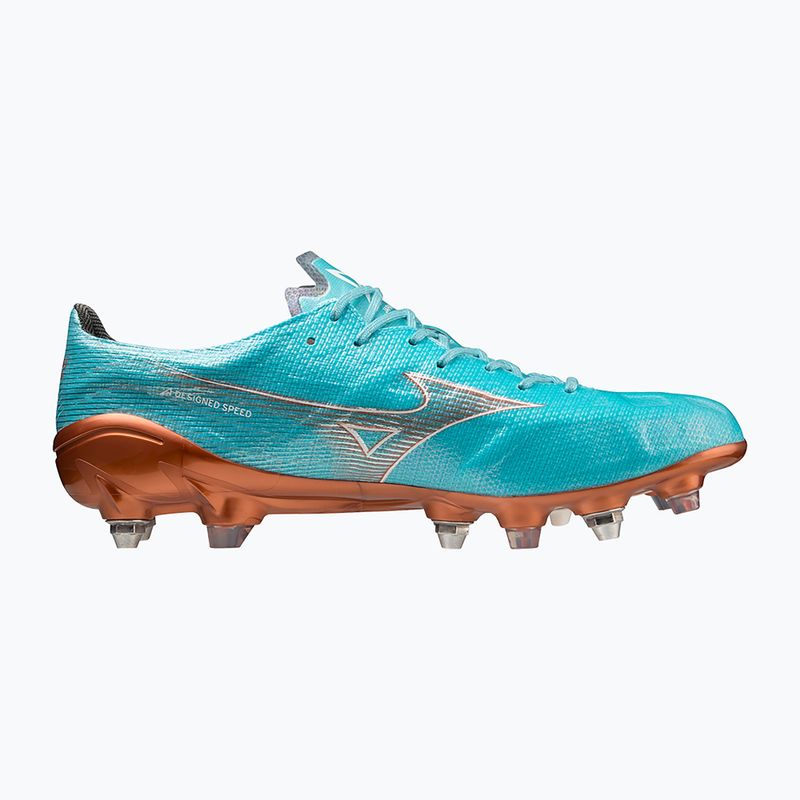 Férfi futballcipő Mizuno Alpha JP Mix kék curacao/hófehér/vörösbatin 11