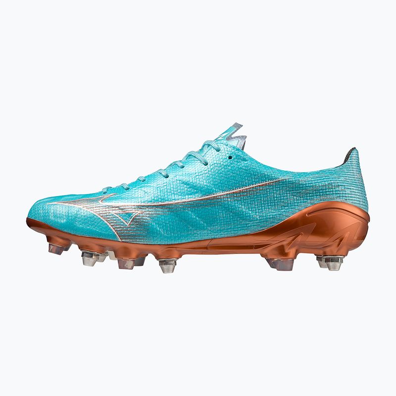 Férfi futballcipő Mizuno Alpha JP Mix kék curacao/hófehér/vörösbatin 12