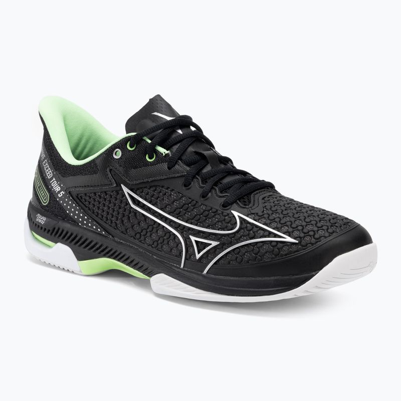 Férfi teniszcipő Mizuno Wave Exceed Tour 5 AC black/silver/techno green