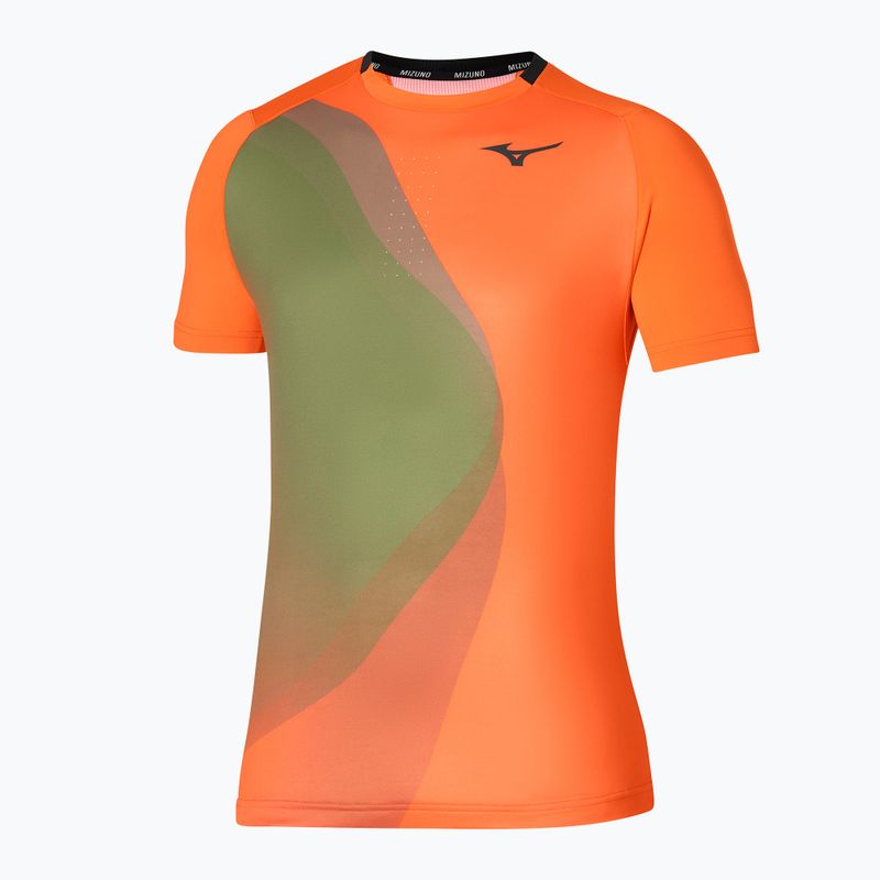 Férfi tenisz póló Mizuno Release Shadow Tee vibráló narancssárga