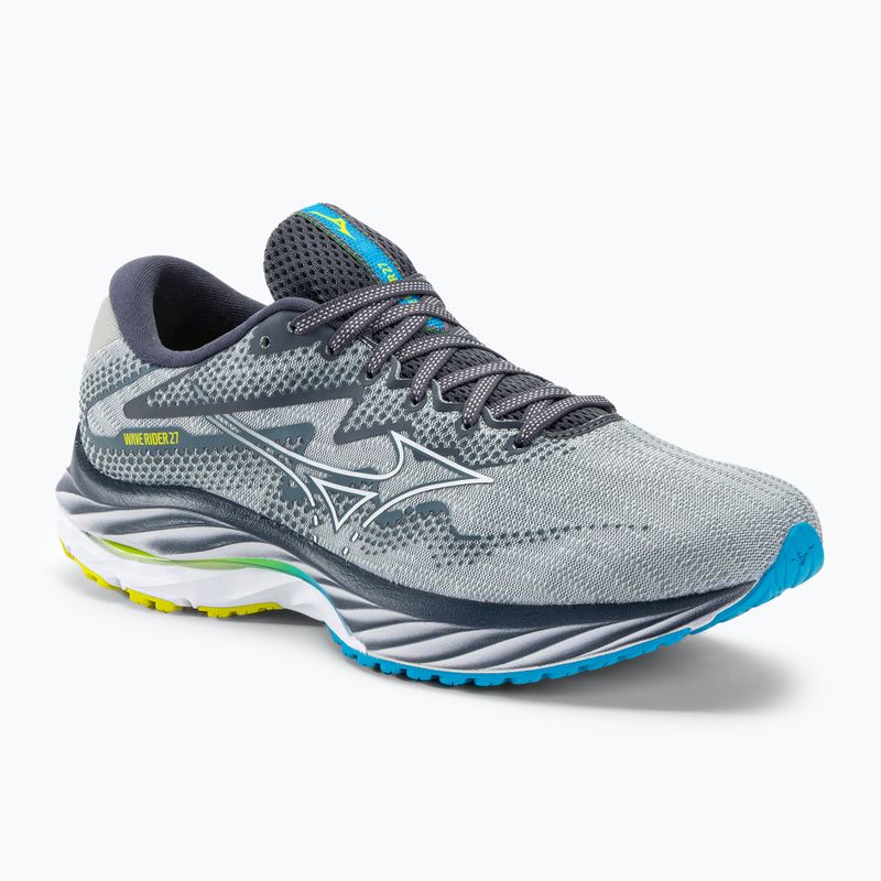 Férfi futócipő Mizuno Wave Rider 27 gyöngyházkék/fehér/bolt2neon