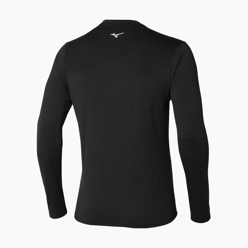 Férfi Mizuno Impulse Core Core Half Zip futó hosszú ujjú fekete 2