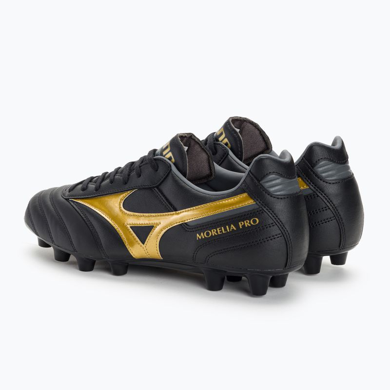 Mizuno Morelia II PRO MD férfi futballcipő fekete/arany/sötét árnyék 3