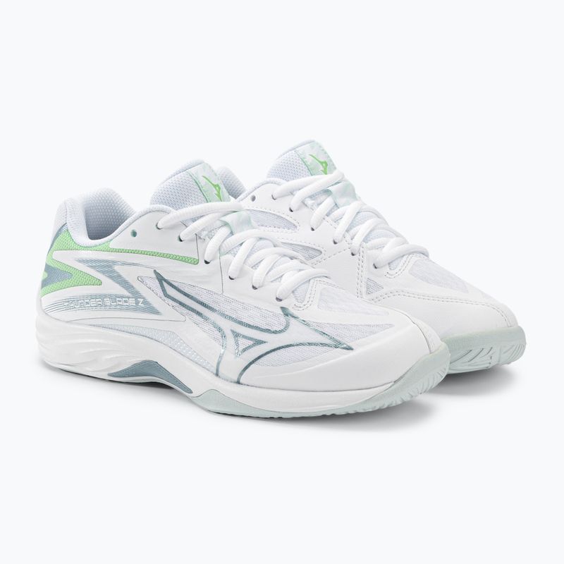 Férfi röplabda cipő Mizuno Thunder Blade Z fehér / g ridge / patina zöld 4
