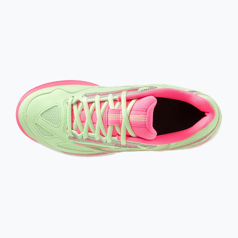 Mizuno Break Shot 4 Padel női padel cipő patina zöld / high vis rózsaszín / fehér 3