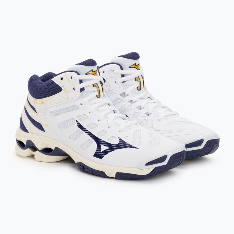 Férfi röplabda cipő Mizuno Wave Voltage Mid fehér / kék szalag / mp arany 5