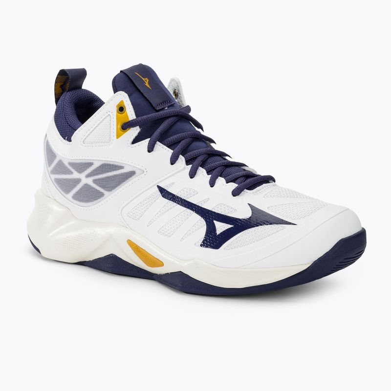 Röplabda cipő Mizuno Wave Dimension Mid white/blue ribbon/mp gold