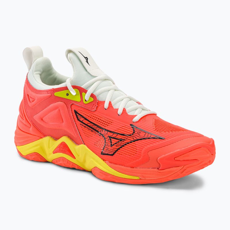 Férfi röplabda cipő Mizuno Wave Momentum 3 neon láng / fekete / bolt2 neon