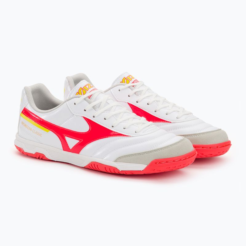 Mizuno Morelia Sala Classic IN fehér/flery coral2/bolt2 férfi futballcipő 4