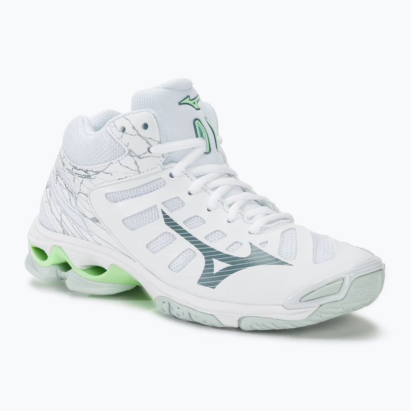 Női röplabda cipő Mizuno Wave Voltage Mid white/glacial ridge/patina green