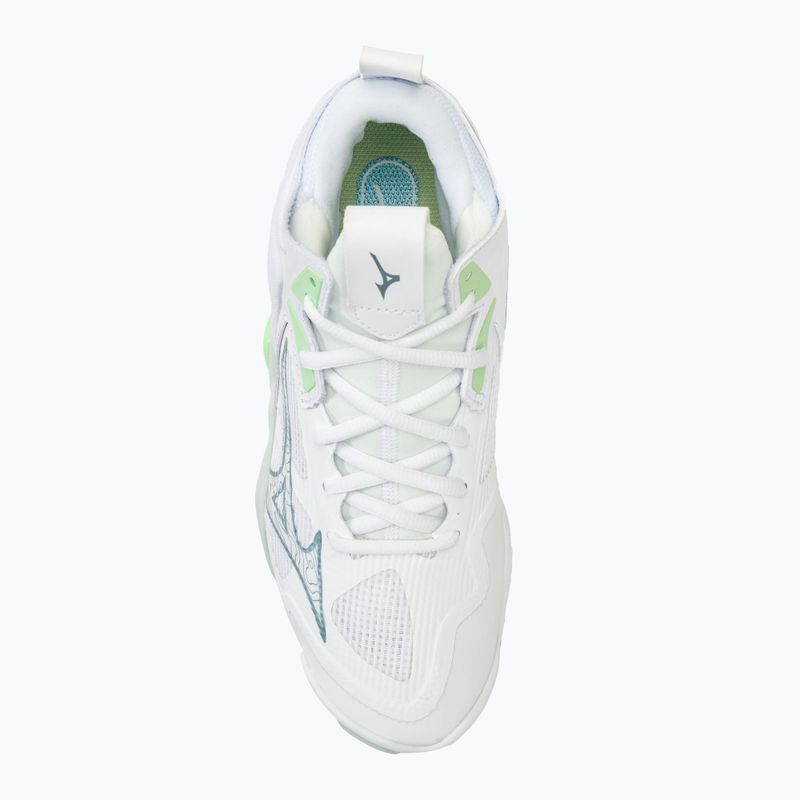 Női röplabda cipő Mizuno Wave Momentum 3 Mid fehér/glacial/pantinazöld 5