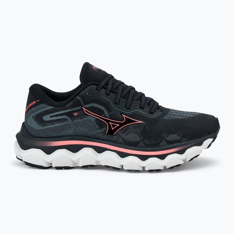 Női futócipő Mizuno Wave Horizon 7 fekete/ dubarry/ nimbus cloud Mizuno Wave Horizon 7 fekete/ dubarry/ nimbus cloud 2