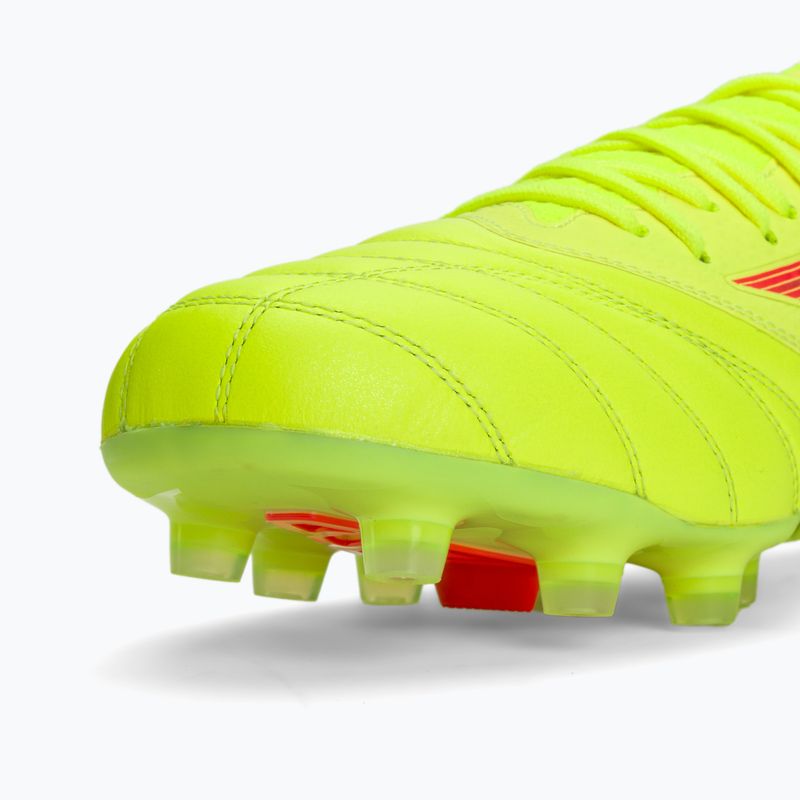 Mizuno Morelia Neo IV Β Elite MD biztonsági sárga/tüzes korall 2/galaxis ezüst férfi futballcipő 9