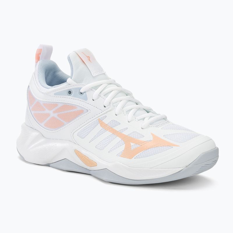 Női röplabda cipő Mizuno Wave Dimension white/peach parfait/halogen blue