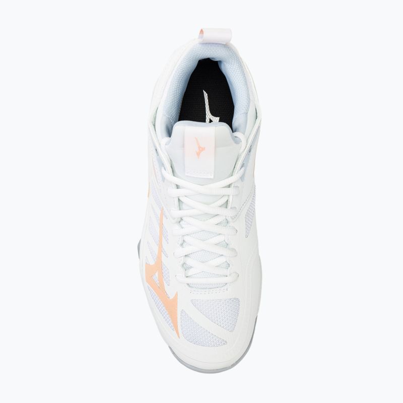Női röplabda cipő Mizuno Wave Dimension white/peach parfait/halogen blue 5
