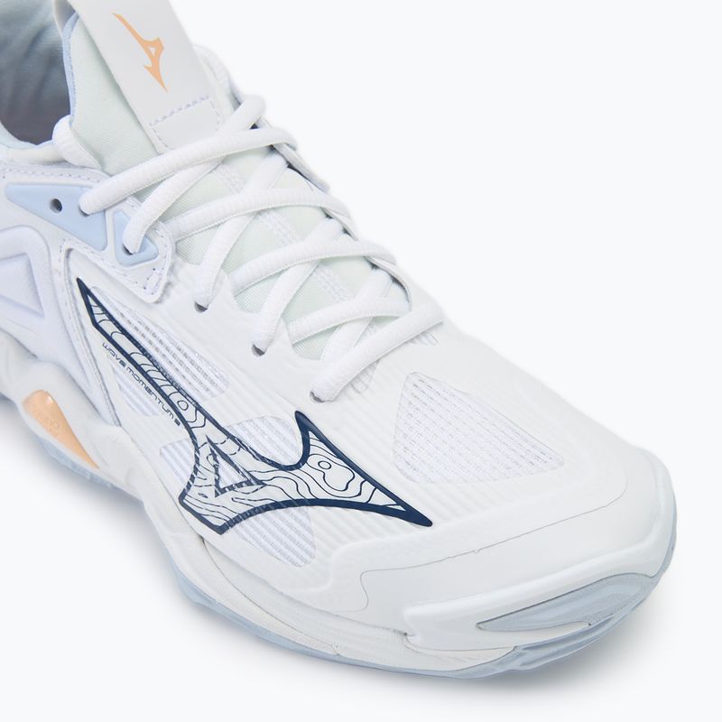 Női röplabda cipő Mizuno Wave Momentum 3 fehér/ navy peony/ barack parfait 7