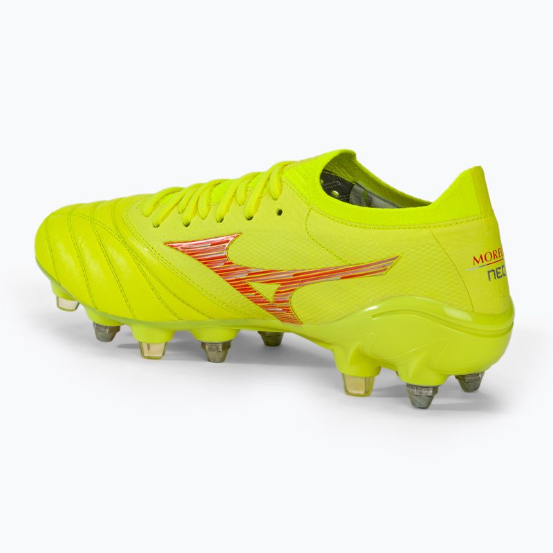 Férfi focicipő Mizuno Morelia Neo IV Β Japan Mix safety yellow/flery coral 2/safety yellow 3