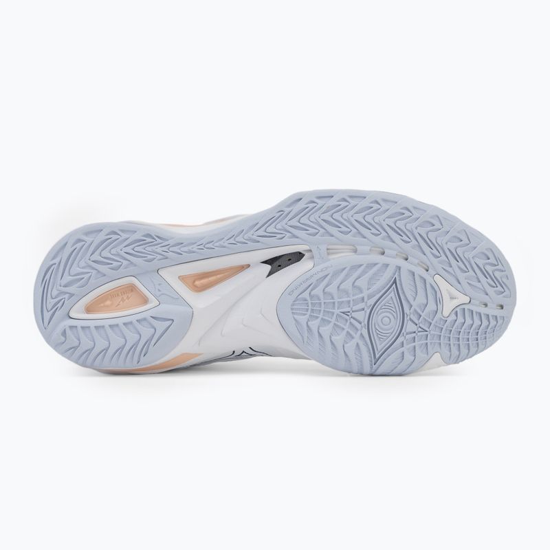 Női kézilabda cipő Mizuno Wave Mirage 5 fehér/sárga barack/barack parfait 4