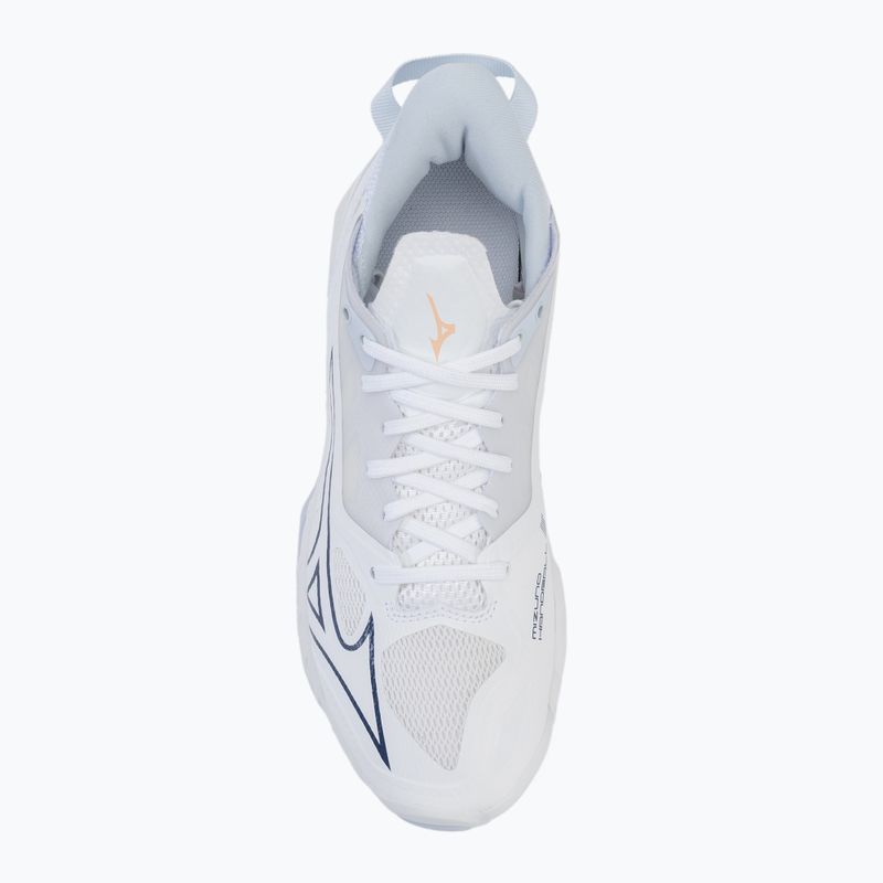 Női kézilabda cipő Mizuno Wave Mirage 5 fehér/sárga barack/barack parfait 5