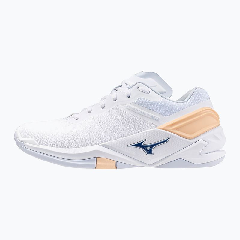 Női kézilabda cipő Mizuno Wave Stealth Neo fehér/sárga barack/barack parfait