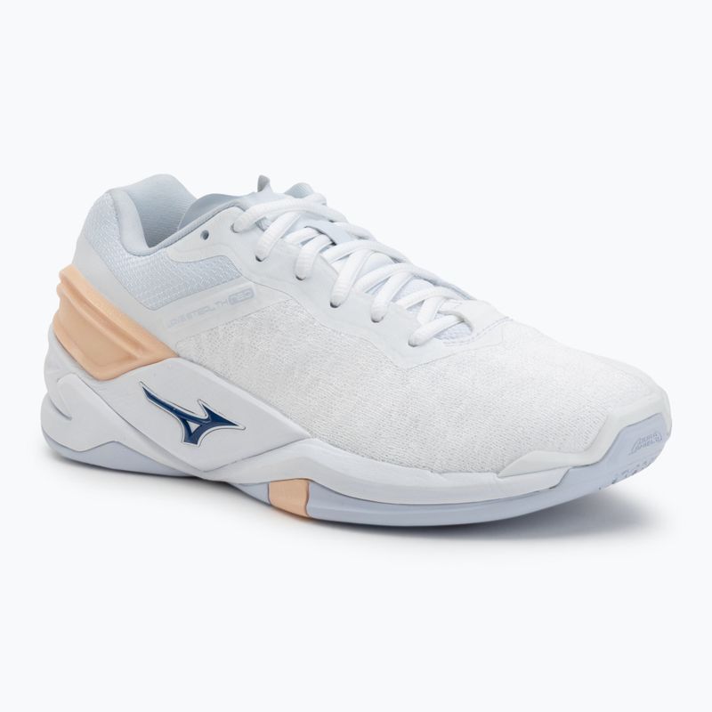 Női kézilabda cipő Mizuno Wave Stealth Neo fehér/sárga barack/barack parfait