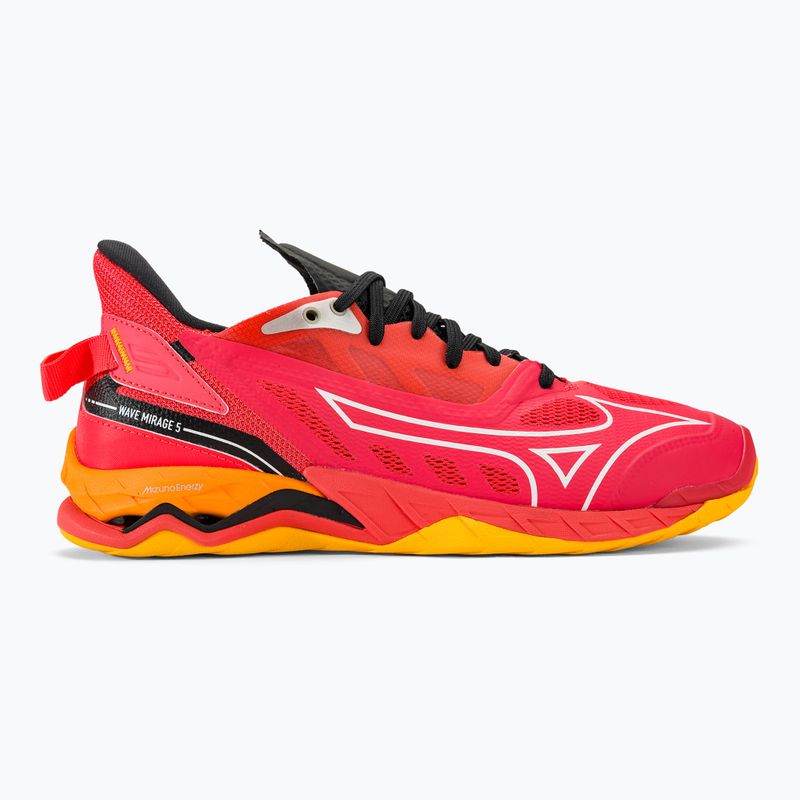 Férfi kézilabda cipő Mizuno Wave Mirage 5 radiant red/white/carrot curl 2