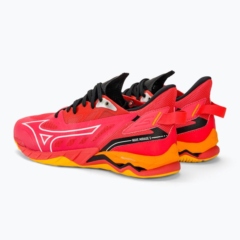 Férfi kézilabda cipő Mizuno Wave Mirage 5 radiant red/white/carrot curl 3