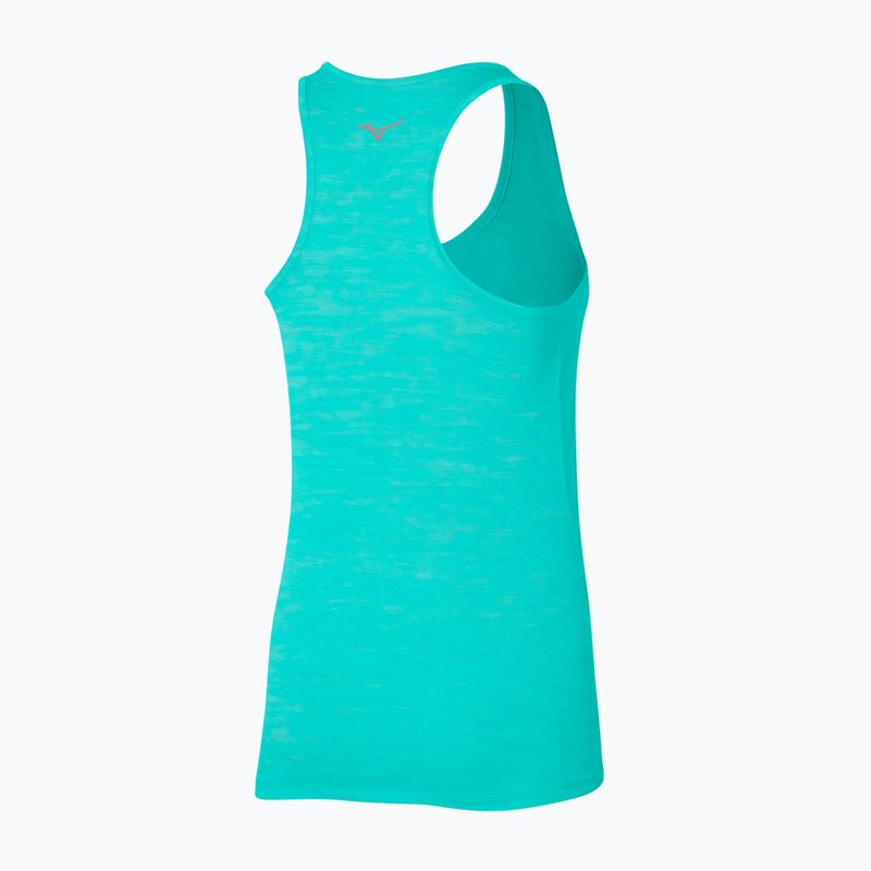 Női futó tank top Mizuno Impulse Core Tank blue turquoise 2