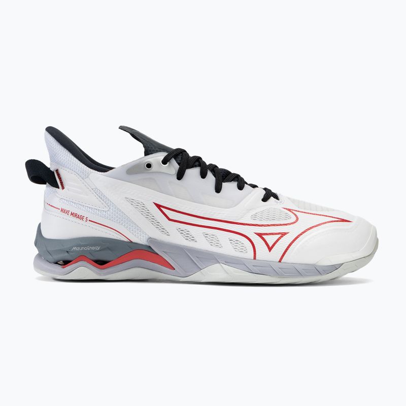 Férfi kézilabda cipő Mizuno Wave Mirage 5 fehér/salsa/fekete 2