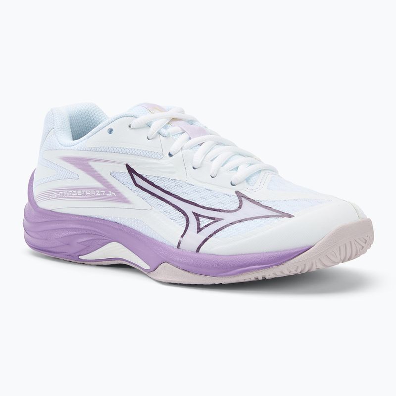 Gyermek röplabda cipő Mizuno Lightning Star Z7 fehér/patrician lila/birs/quint