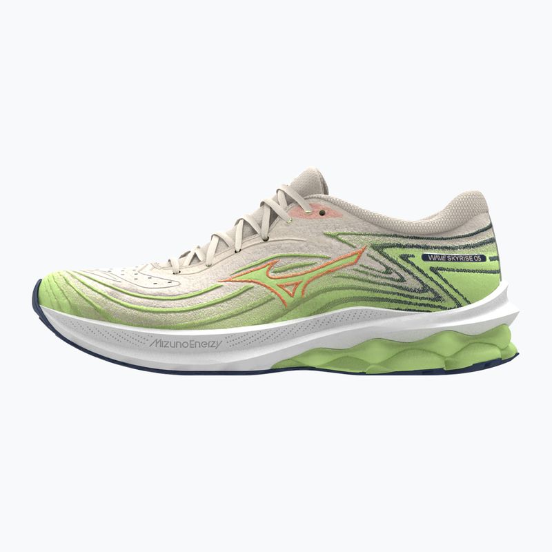 Női futócipő Mizuno Wave Skyrise 5 pristine/vibrant narancs/mizuno neo lime 8