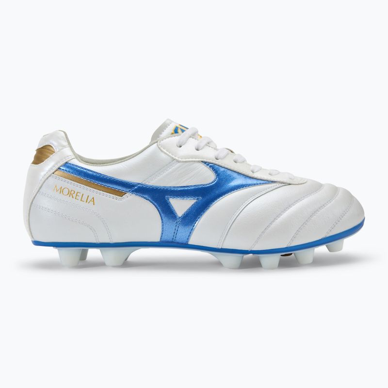 Mizuno Morelia II Elite Md fehér/lézerkék/arany férfi futballcipő 2