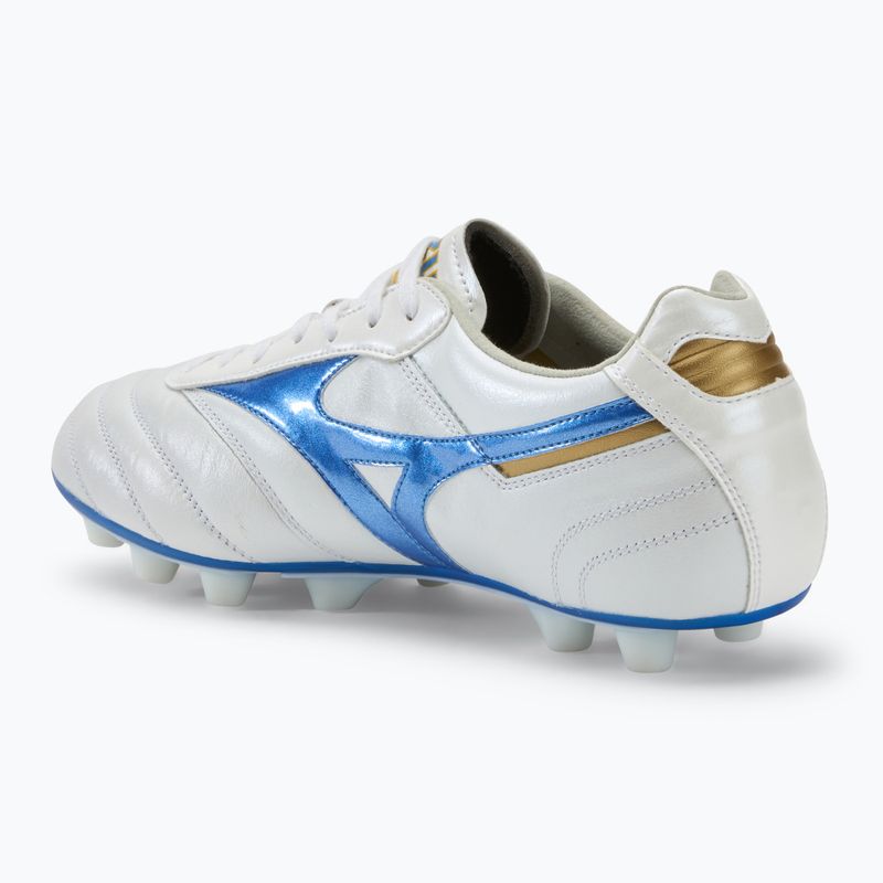 Mizuno Morelia II Elite Md fehér/lézerkék/arany férfi futballcipő 3