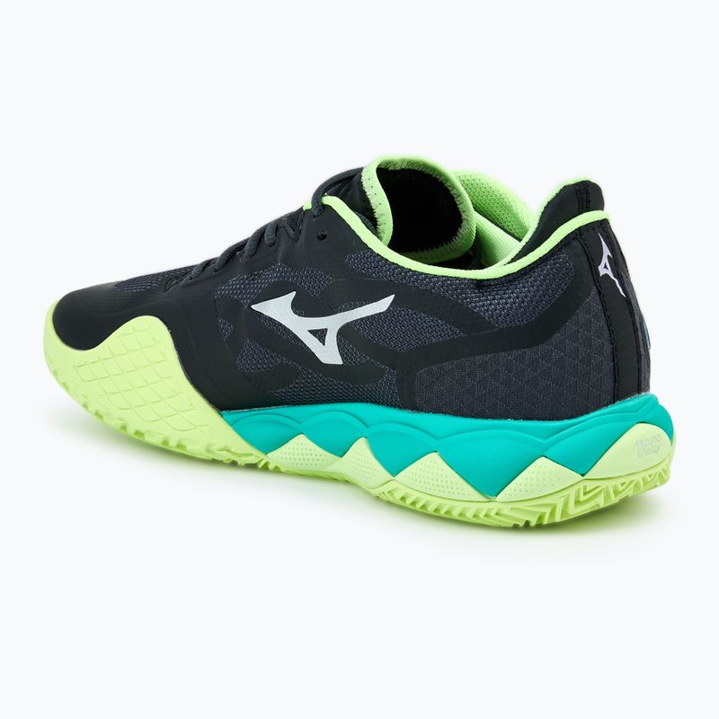 Férfi teniszcipő Mizuno Wave Enforce Tour CC fekete/fehér/mizuno neo lime 3