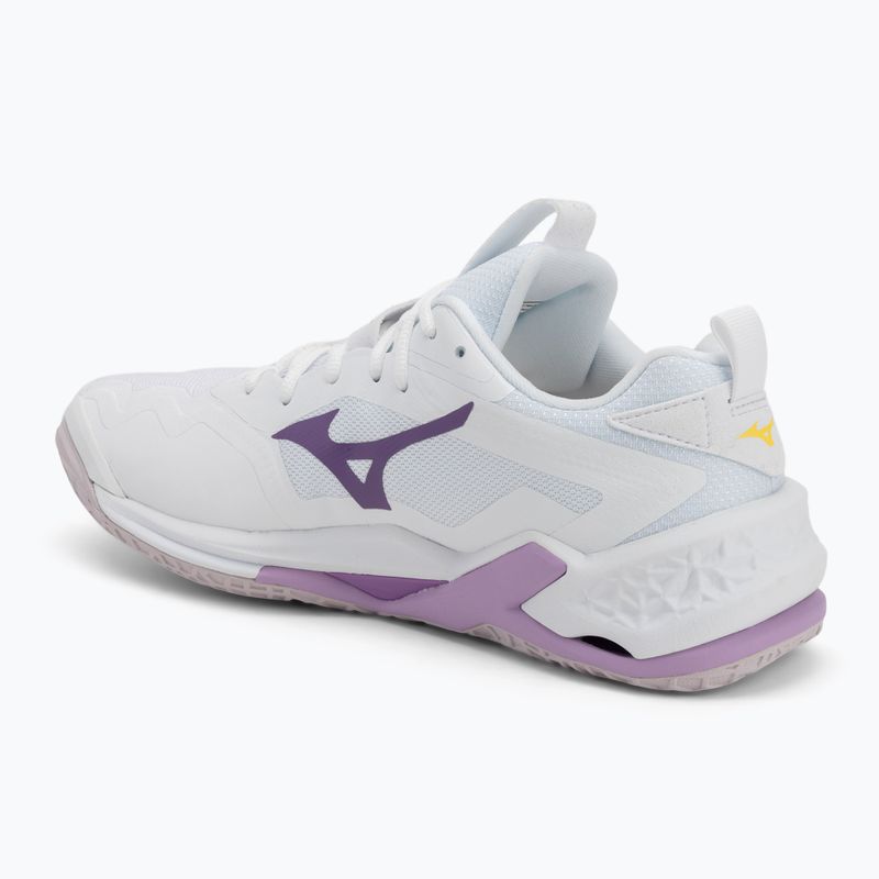 Mizuno Wav Stealth Neo 2 kézilabda cipő fehér / navy barack / barack parfait 3