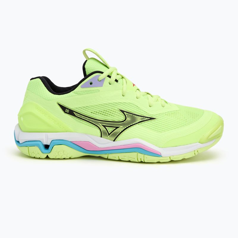 Férfi kézilabda cipő Mizuno Wave Stealth 6 neo lime/fekete/splish splash Mizuno Wave Stealth 6 neo lime/fekete/splish splash 2