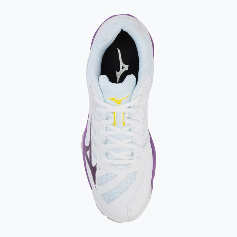 Női röplabda cipő Mizuno Wave Voltage 2 white/patrician purple/quince 5